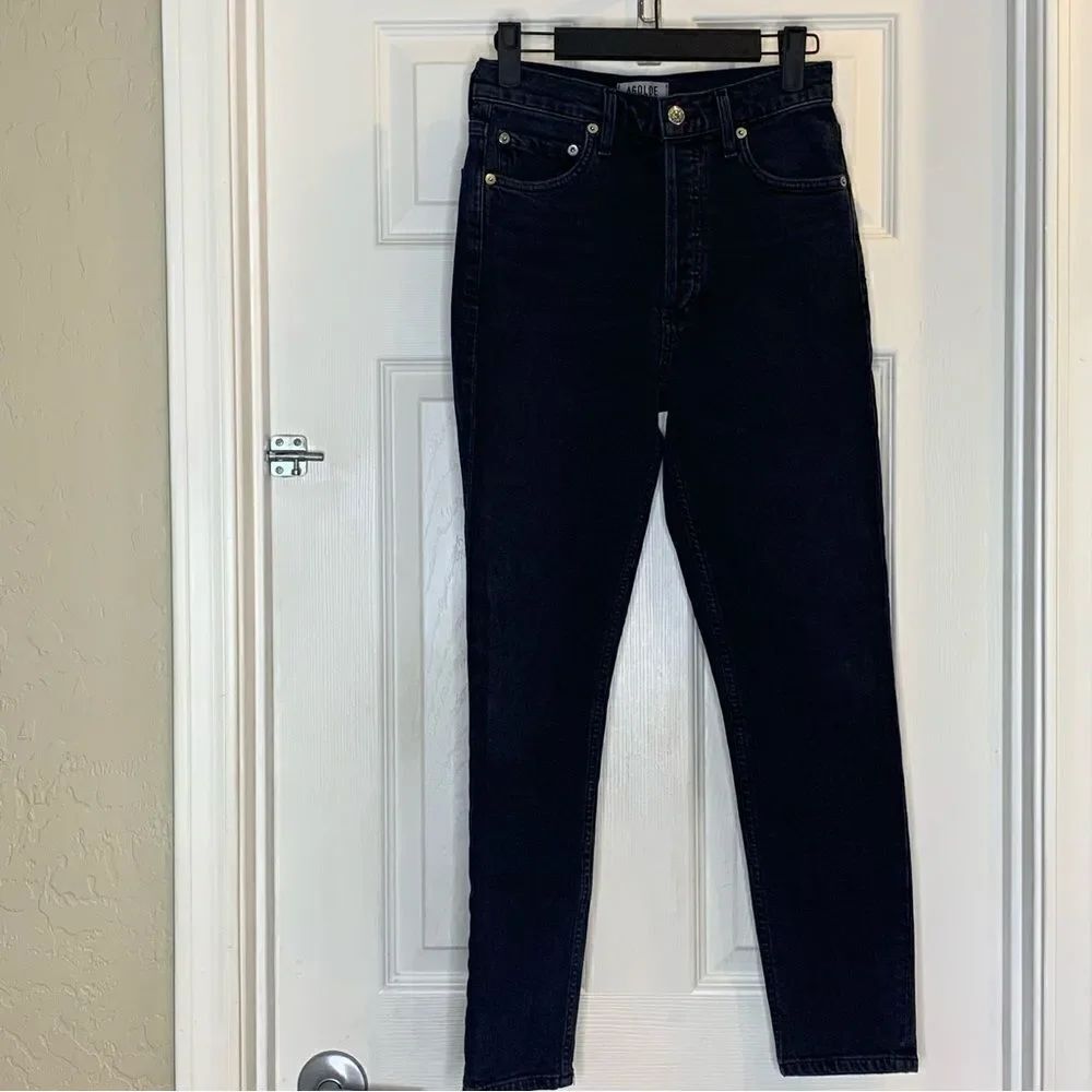 AGOLDE Nico High Rise Slim Fit Relic Wash Button Fly Crop Jeans Size 25
